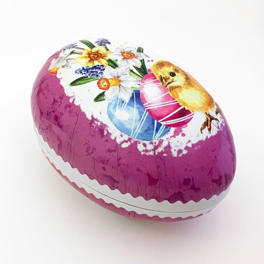 6" Magenta Chick Papier Mache Easter Egg Container ~ Germany